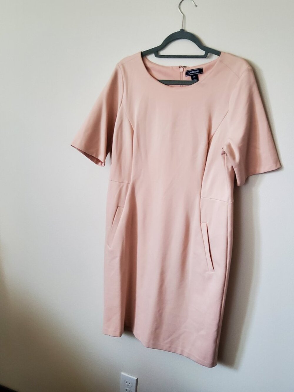 Land's End Blush pink stretchy dress size 14
